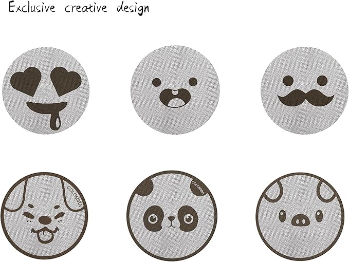 58.5mm Espresso Puck Screen 3-Pack, Lower Shower Screen, Metal Coffee Reusable Filter for 58mm Espresso Portafilter Basket, 1.7 Thickness(Cute Face)