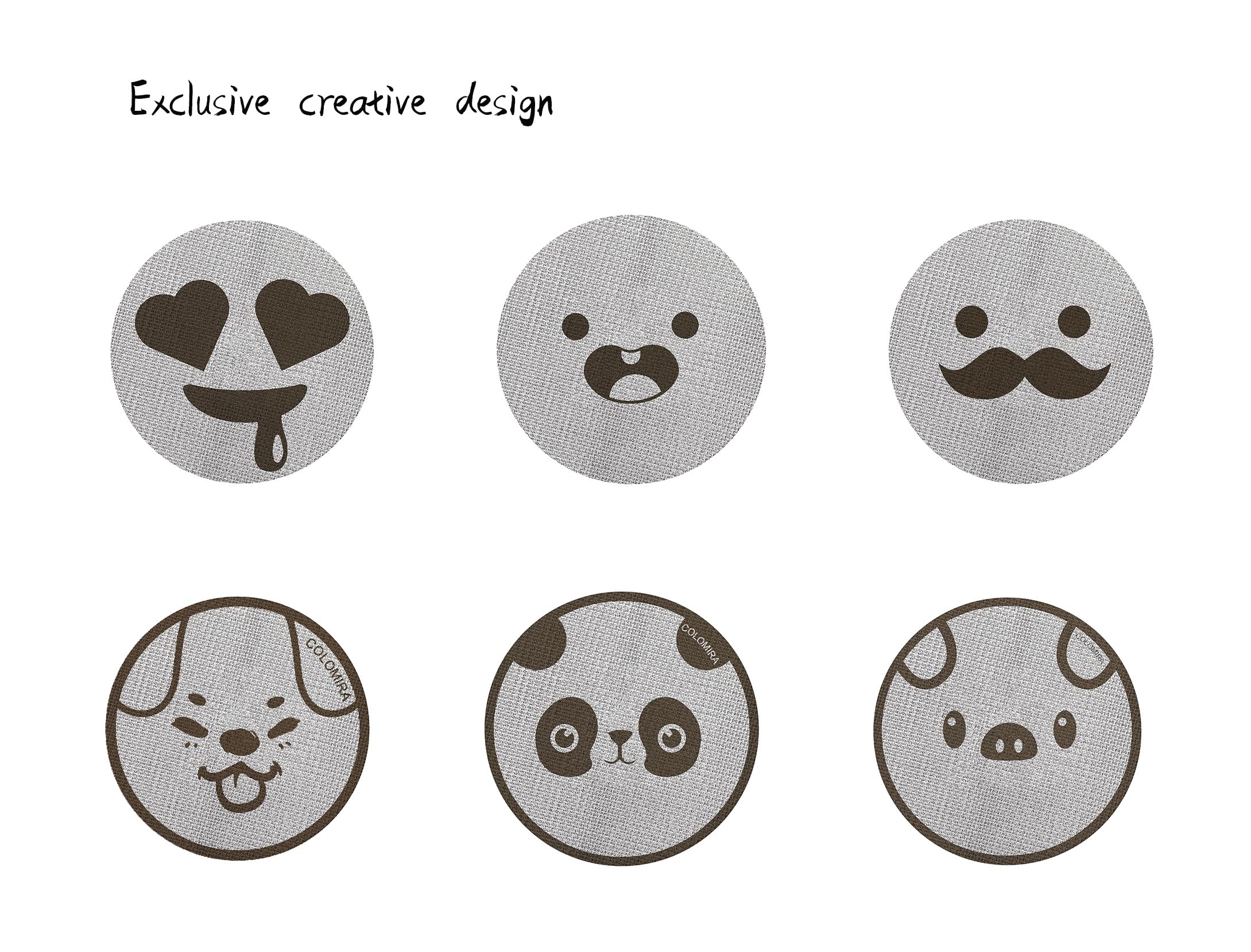 ColoMira 58.5mm Espresso Puck Screen 3 PCS Set(Cute Face)