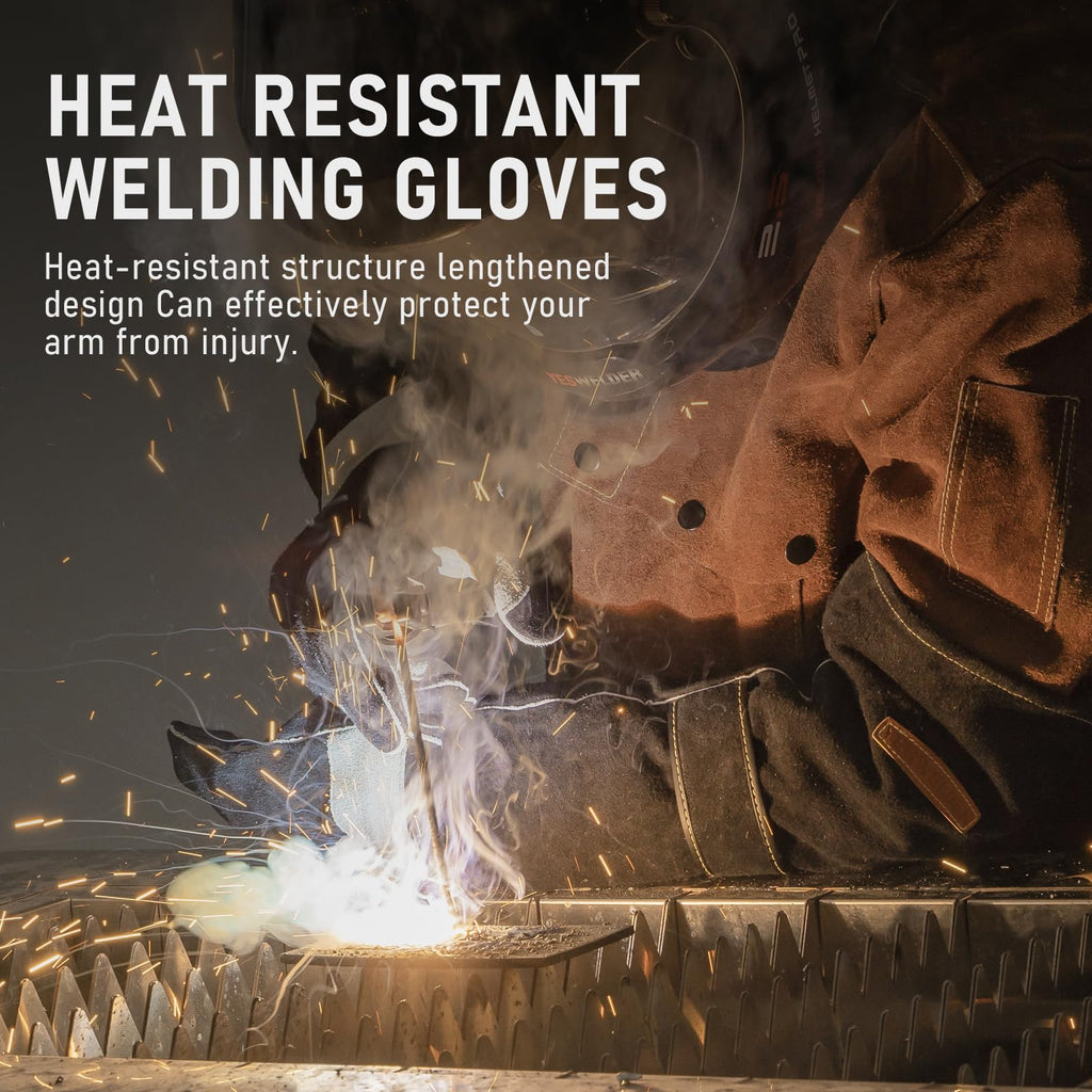 YESWELDER 23.6 Inches 932℉ Leather Forge MIG Welding Gloves