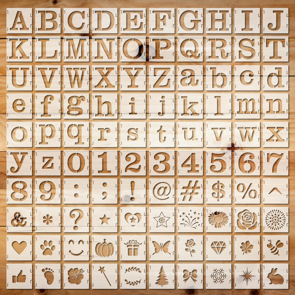 Fainne 100 Pcs 2 Inch Alphabet Stencils Small Stencils for Painting