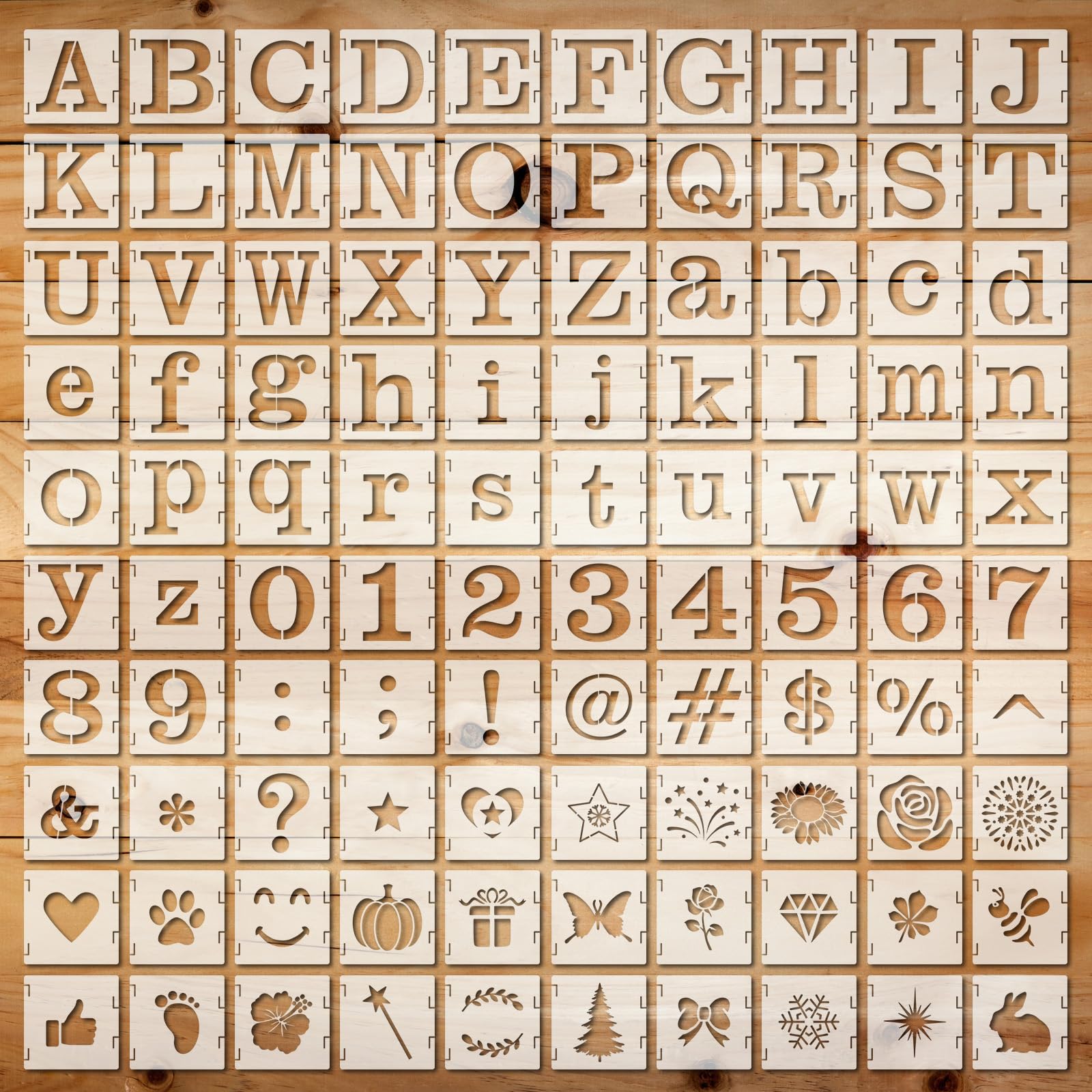 Fainne 100 Pcs 2 Inch Alphabet Stencils Small Stencils for Painting