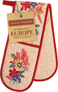 Maison d' Hermine Double Oven Mitts 100% Cotton 7"x35" Double Oven Mitt Heat Resistant BBQ Cooking Gloves with Loop, Baking, Grilling, Home, Kitchen, Handling Hot Pans (Kalahari)