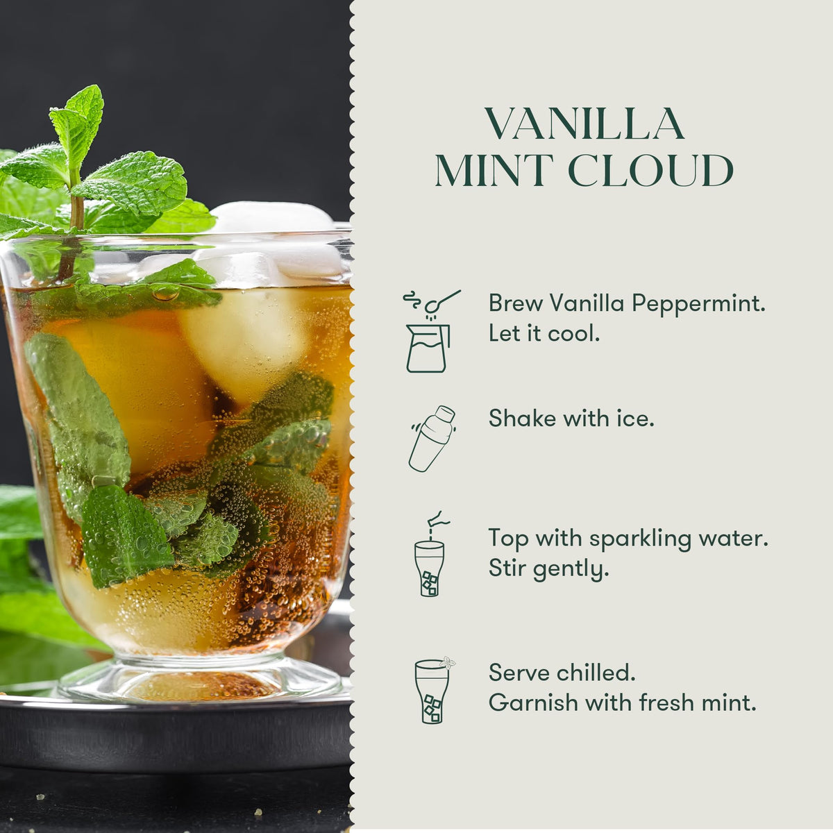 Luxmi Estates Vanilla Peppermint Herbal Tea, 50 Biodegradable Tea Bags (100g, 3.5oz, 50 Cups) | Caffeine-Free Two-Ingredient Blend with Real Peppermint Leaf & Natural Vanilla | Soothing After-Dinner Bulk Pack, Vegan