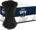 Crystalware, Plastic Stir Straw, Sip Stirrer, For Coffee and Cocktail, 7 1/2 Inches 1000/Box, Black