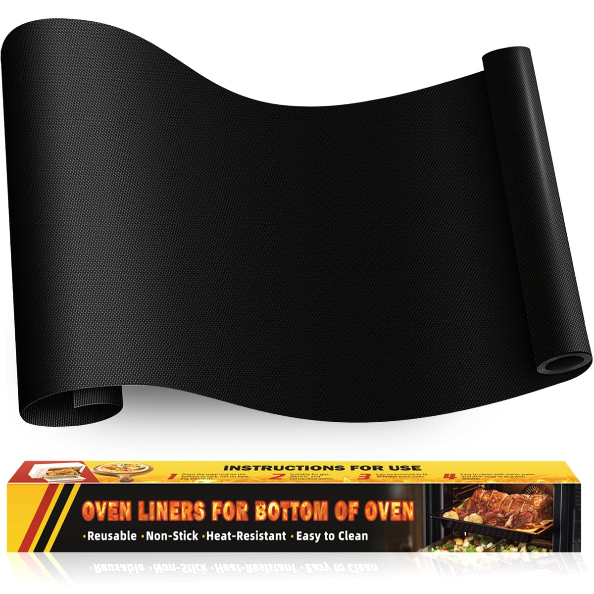 2 Pack Oven Liners for Bottom of Oven, 17"x25" Heavy Duty Non-Stick Oven Liner Mat, Reusable Heat Resistant Grill & Baking Mat, BPA/PFOA Free Roaster Liners, Fits Electric, Gas, Toaster Ovens (Copper)