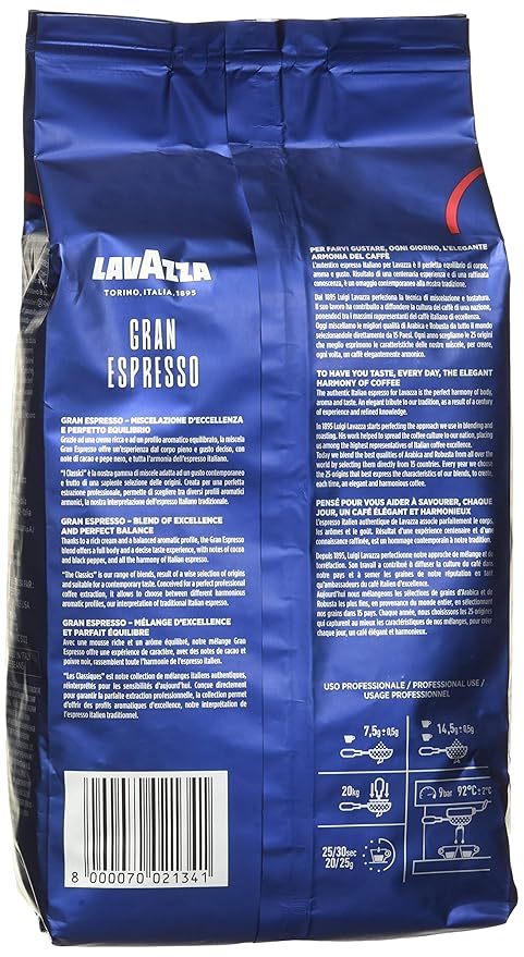 Lavazza medium roast Grand Espresso Whole Bean Coffee, 2.2-lbs (Pack of 2)