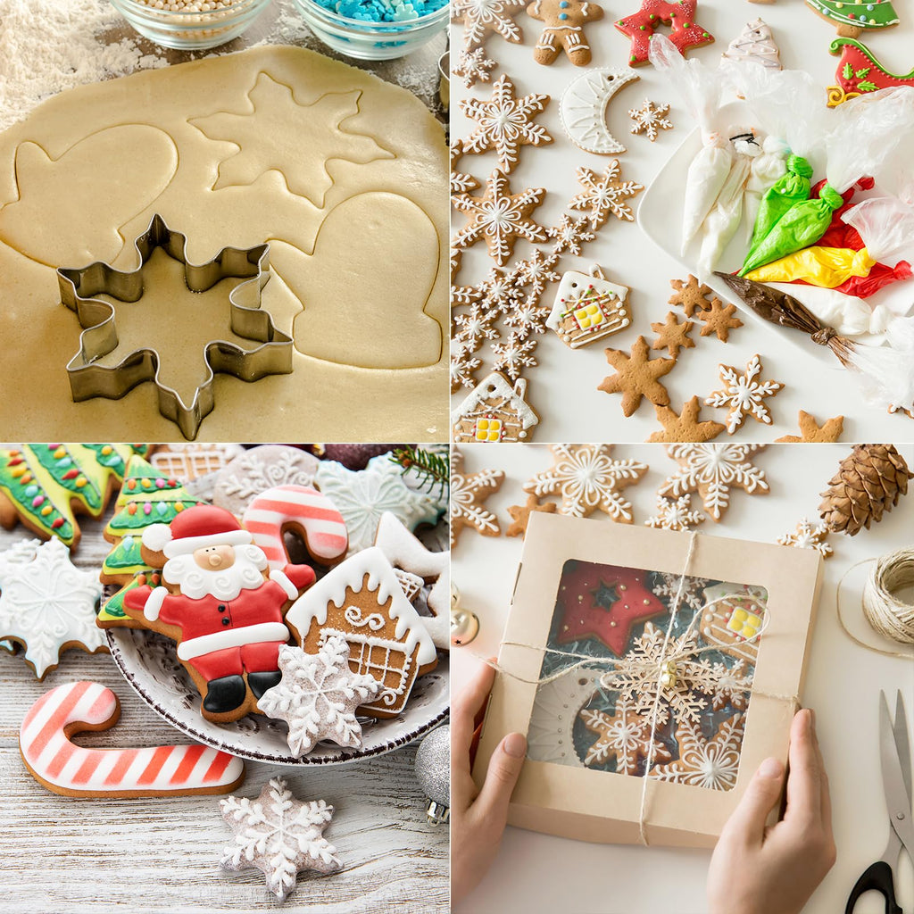MrCookie 4" Large Christmas Cookie Cutters Set,Thickened Stainless Steel