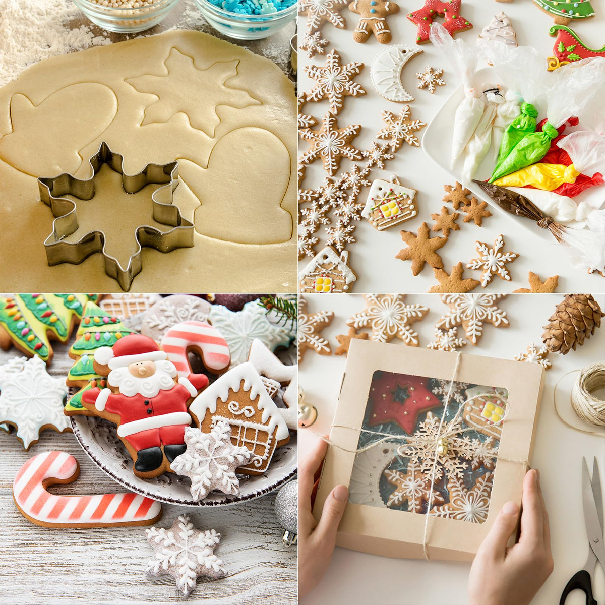 MrCookie 4" Large Christmas Cookie Cutters Set,Thickened Stainless Steel