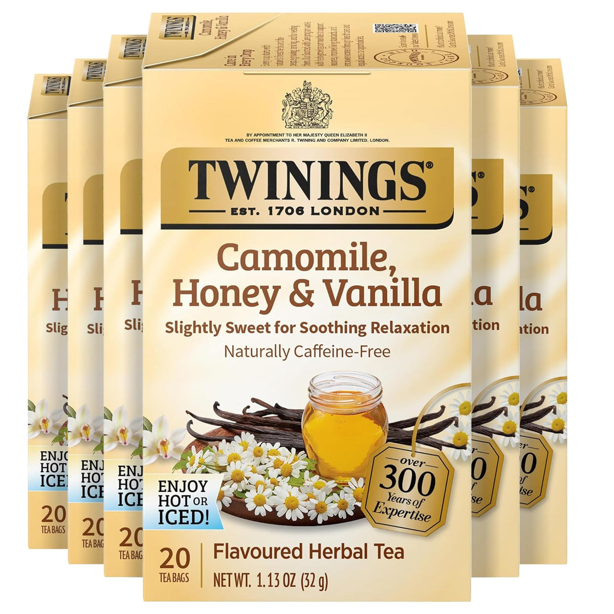 Twinings English Breakfast Black Tea Individually Wrapped Bags, 20 Count (Pack of 6), Flavourful, Robust, Caffeinated, Enjoy Hot or Iced, 120 Teabags