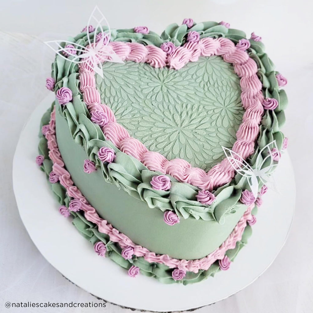 Lacupella Cake Decorating Stencil for Tall Buttercream Cake, Royal Icing, Ganache, Paint, Airbrush (KRISAN)