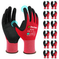 DULFINE MicroFoam Nitrile Coated 12 Pairs Work Gloves for Men Yellow M
