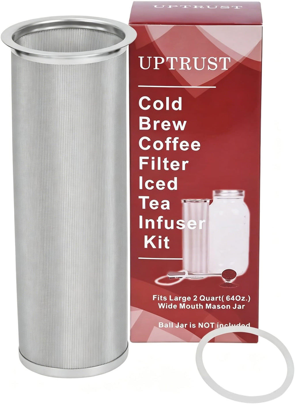 Cold Brew Coffee Maker Filter for 2Quart/64ounce Wide Mouth Mason Jar-Iced Coffee&Tea&Fruit Maker (Jar NOT Included)