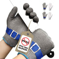 Schwer SlicePro ANSI A9 Cut Resistant Glove PR1707, Food Grade Stainless Steel Wire Metal Gloves, Cutting Gloves for Kitchen, Meat Cutting, Oyster Shucking, Fish Fillet（L, 2 PCS）