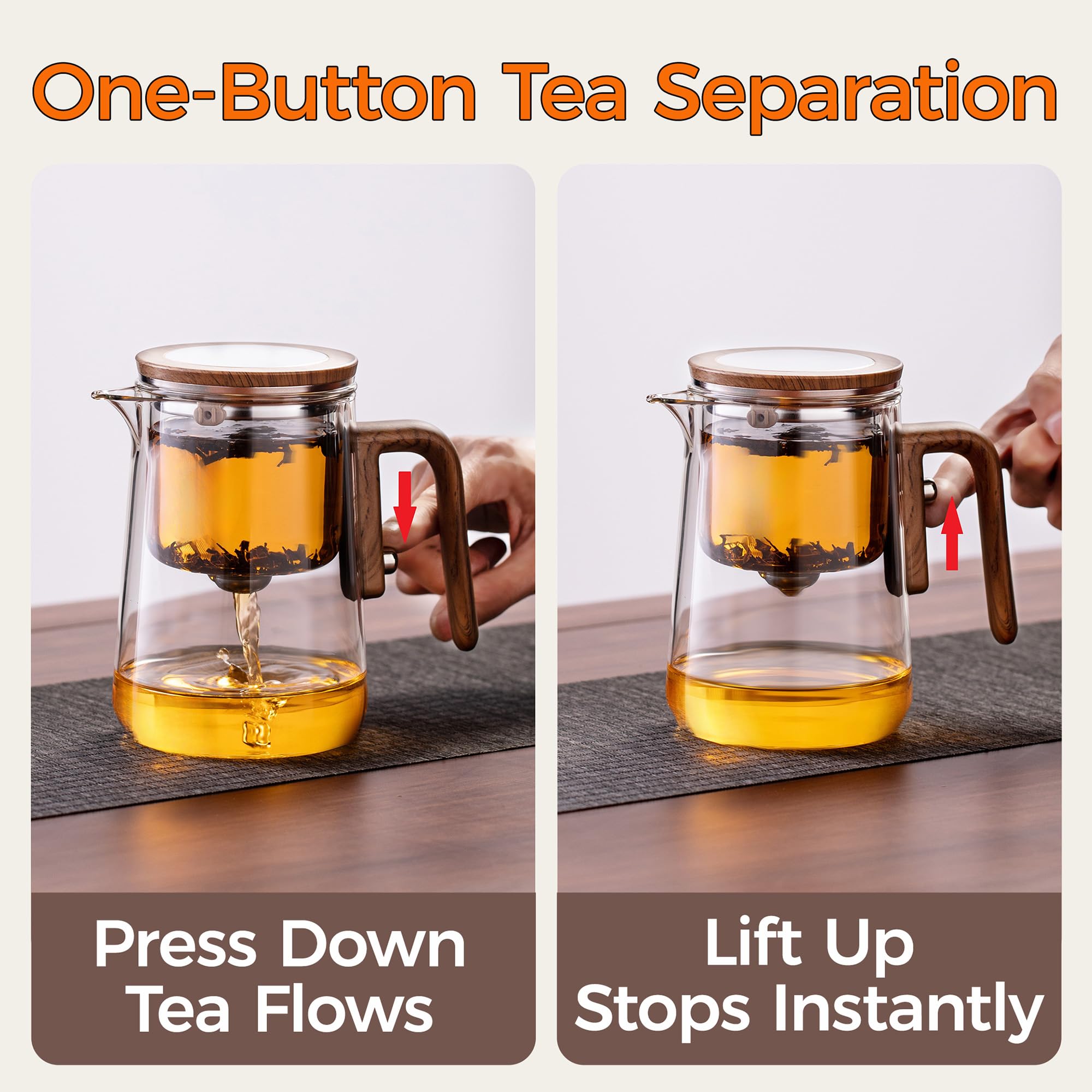 DRNKNSTX Enchanted Tea Pot with Tea Infuser, Loose Leaf Tea Steeper, 27 oz
