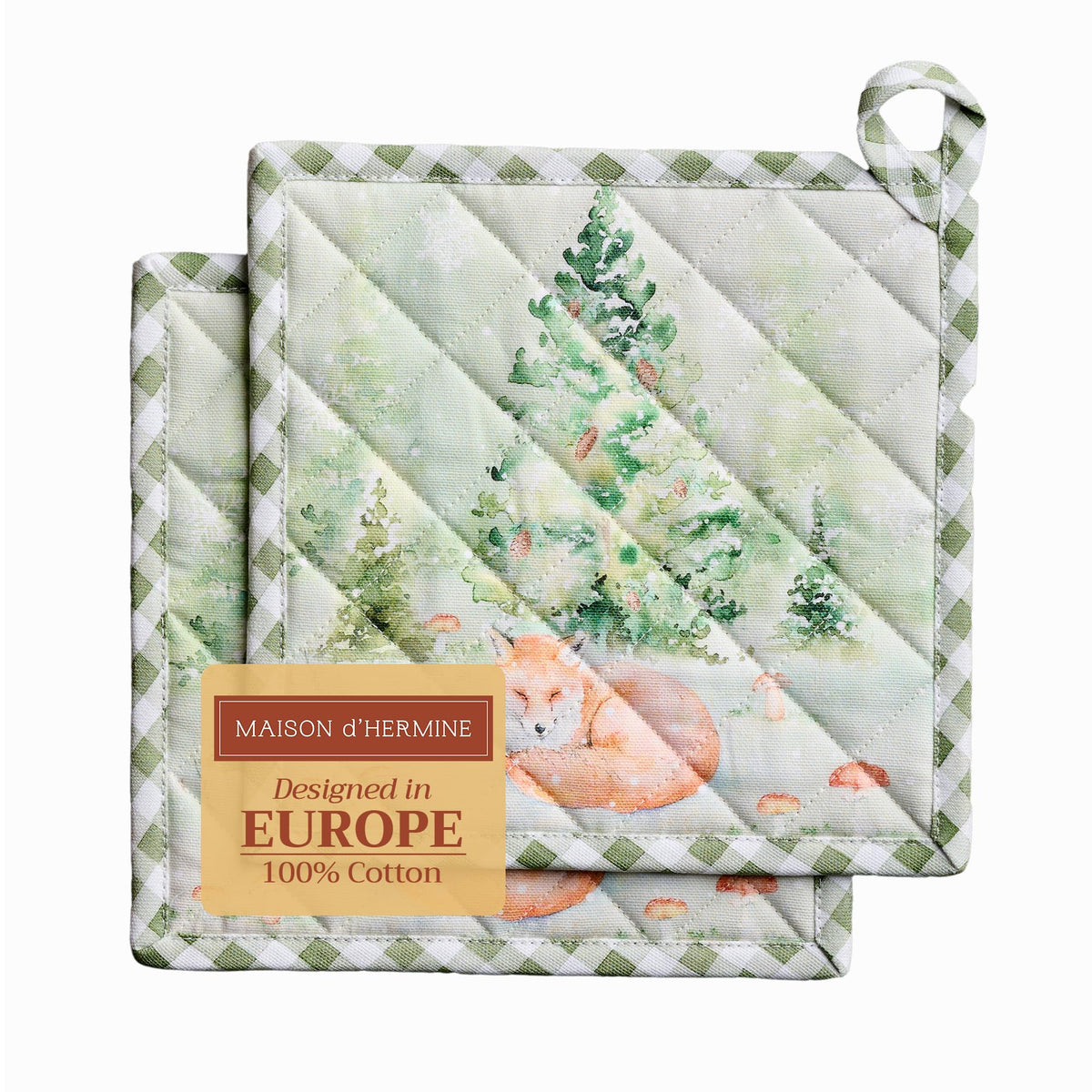 Maison d' Hermine Pot Holders 100% Cotton Potholders (8" x 8", Pack of 2)