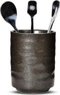 Ceramic Spoon Holder for Coffee Bar, Upright Tea Spoon Holder Cup, Coffee Stirrers Straws Stir Stick Holder, Grey Starry Sky