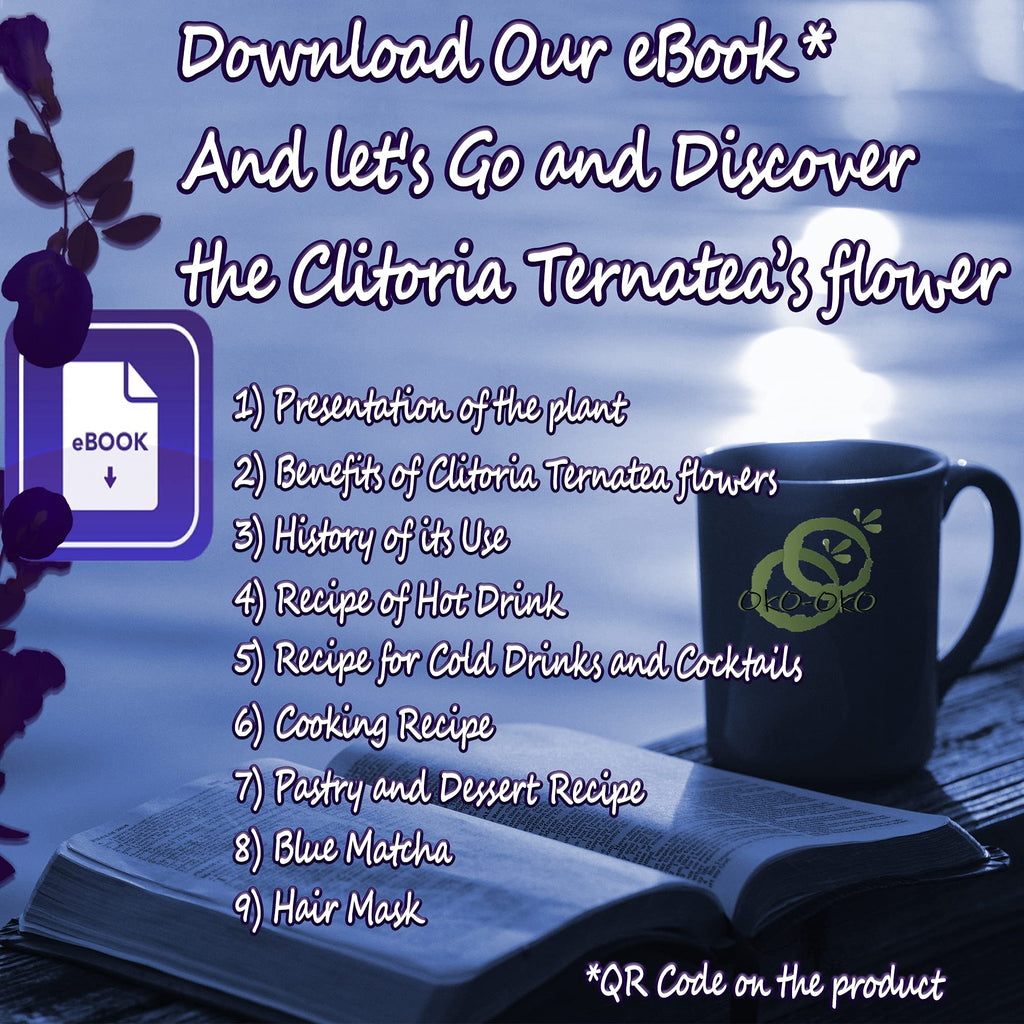 Blue Matcha Butterfly Pea Powder 4 Oz | OkO-OkO - Premium - 100% Natural from flowers of Ternatea Thailand No additives - infusion, Blue Herbal tea, Organic Vegan food coloring, cocktail, meal, baking