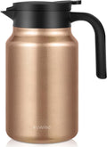 51Oz Thermal Coffee Carafes For Keeping Hot/Cold, Stainless Steel Coffee Carafe, Dustproof Insulated Water Carafe for Party/Home, Copper