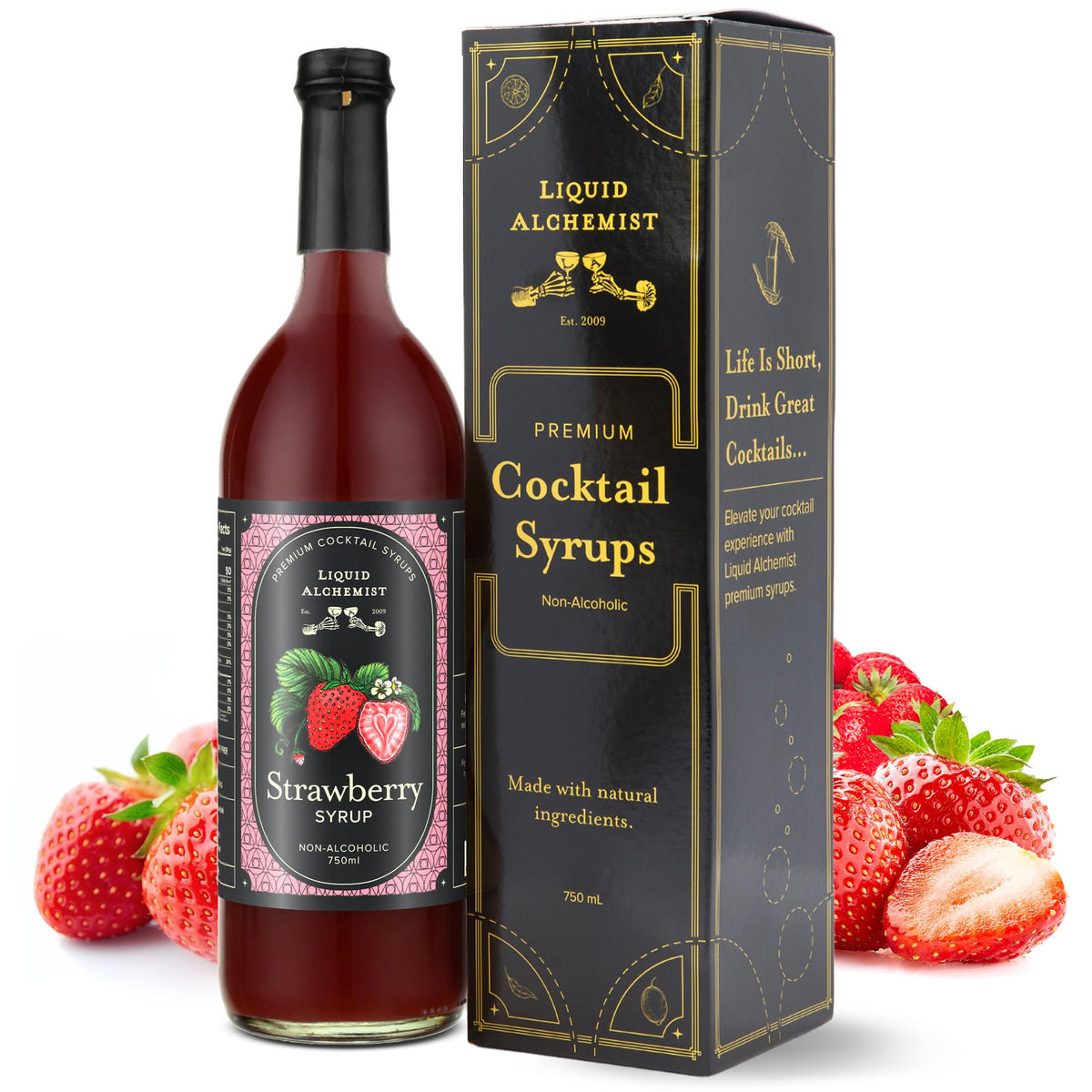 Liquid Alchemist Peach Syrup for Cocktails | Real Ingredients Make our Peach Syrup for Drinks a Perfect Bellini Mix | Small Batch, Non-GMO & Vegan | 25.4 oz Drink Mixer, Pack of 1