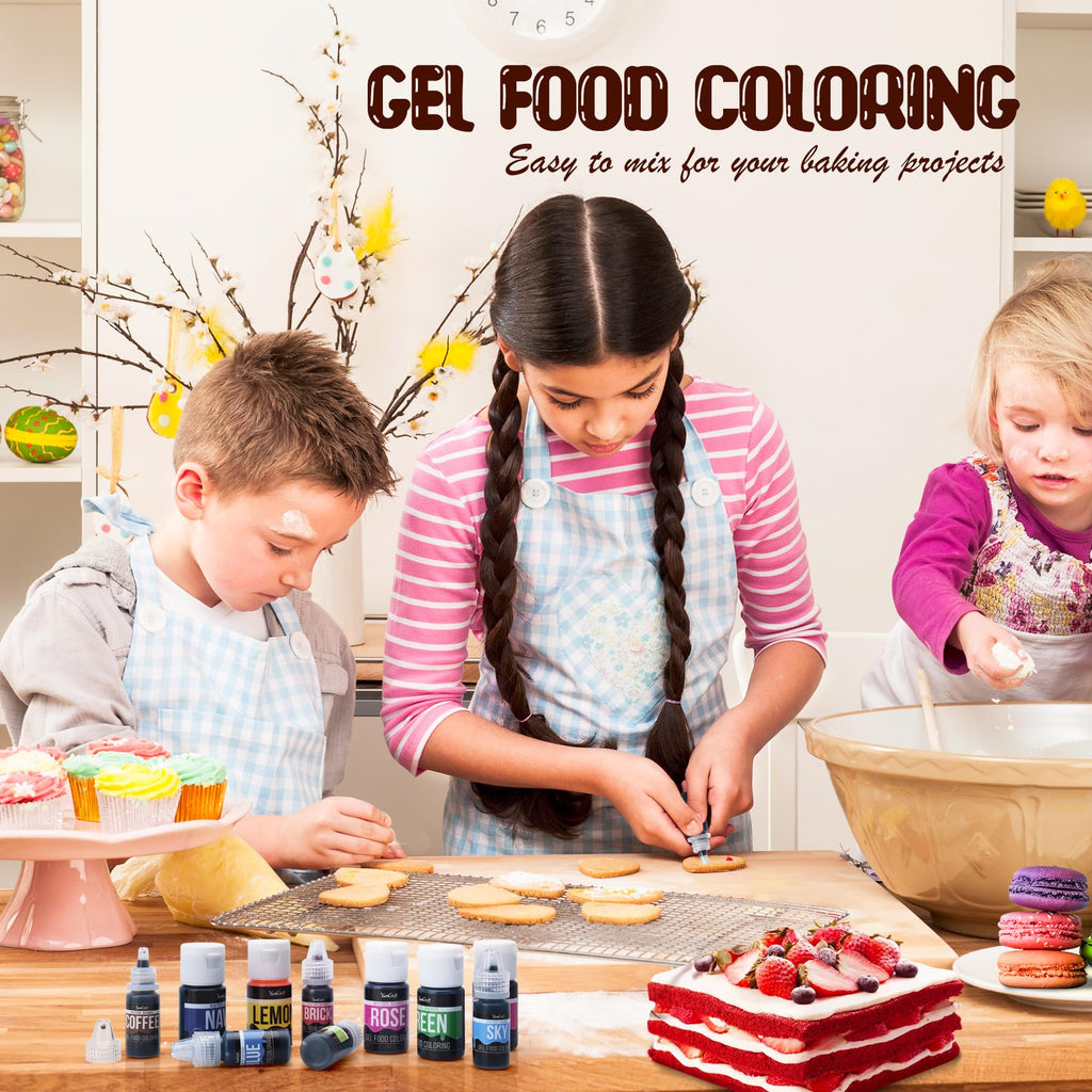 Food Coloring Gel - Vibrant Color Gel Food Coloring for Cake Decorating, Baking, Easter Egg, Icing - Tasteless Food Color Dye for Fondant, Cooking, Airbrush (Red velvet, 5.3oz)