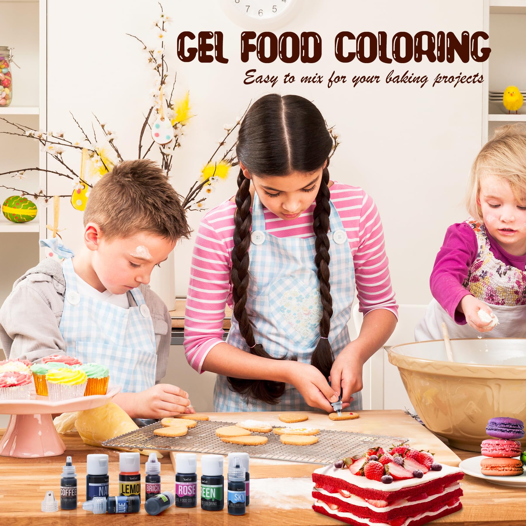 Food Coloring Gel - Vibrant Color Gel Food Coloring for Cake Decorating, Baking, Easter Egg, Icing - Tasteless Food Color Dye for Fondant, Cooking, Airbrush (Red velvet, 5.3oz)