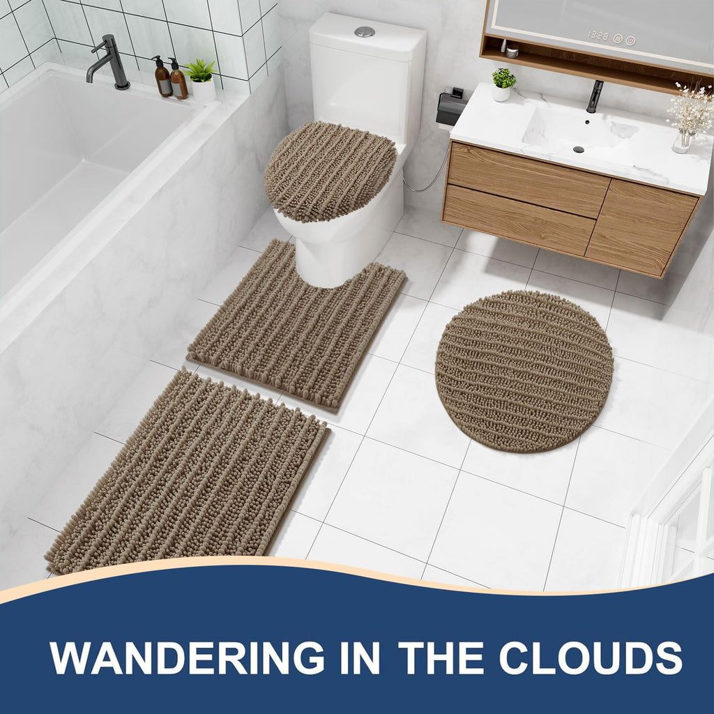 Arotive Bathroom Rugs Mat 59x35, Soft Absorbent Chenille Shaggy Bath Mat