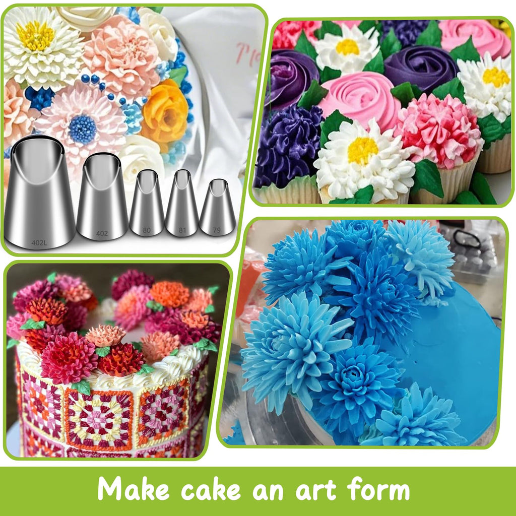 Suuker 5 Pieces Chrysanthemum Piping Tips Set