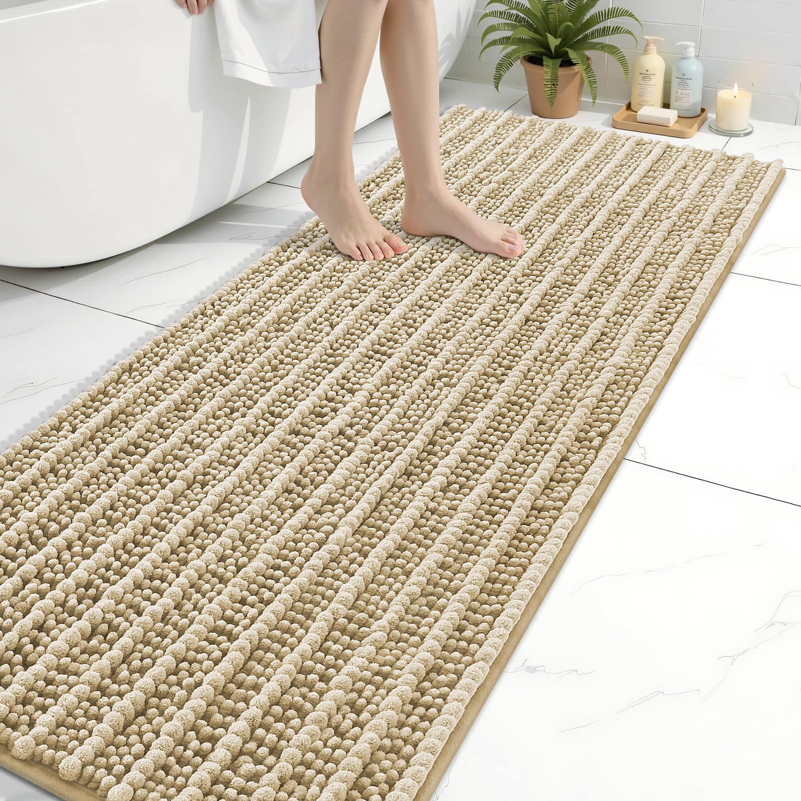 Arotive Bathroom Rugs Mat 70x24, Soft Absorbent Chenille Shaggy Bath Mat