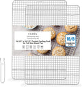 CURTA 2 Pack 16.8" X 24.4" Chef Cooling Rack,NSF Listed 18/8 Stainless Steel Oven Safe Grid Wire Cookie Cooling Racks for Baking & Cooking - Commercial Grade comes with Lifting Handl