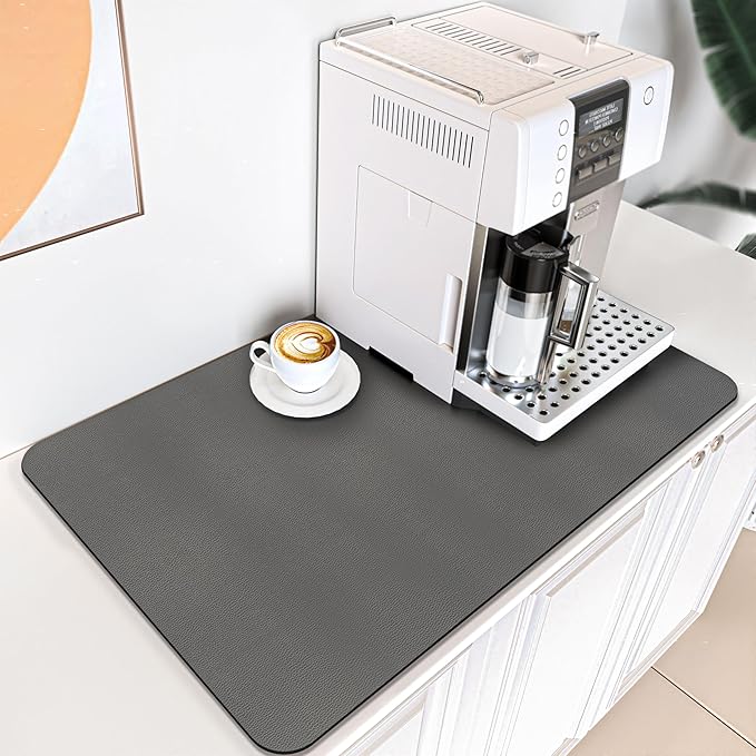 PoYang 24x16 Inch Coffee Mat, Large Dish Drying Mat