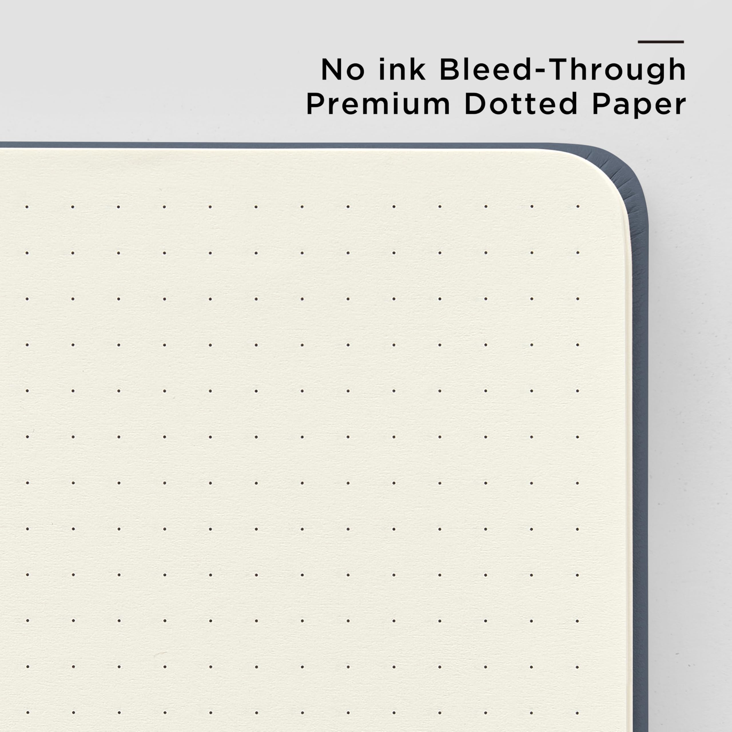 &And Per Se Dotted Journal Notebook, A5 Hardcover Leather Dotted Journal, 160 Pages 100gsm Thick Dot Grid Paper, 3 Sheets of Stickers Included - 5.7'' x 8'' (Dark Blue)