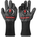 WEEDABEST Hot BBQ Gloves Heat Resistant Kitchen Oven Mitts Professional Long Heat Resistant Cooking Gloves for Grill,Grilling,Smoker,Barbeque,13.5 inch-Gray