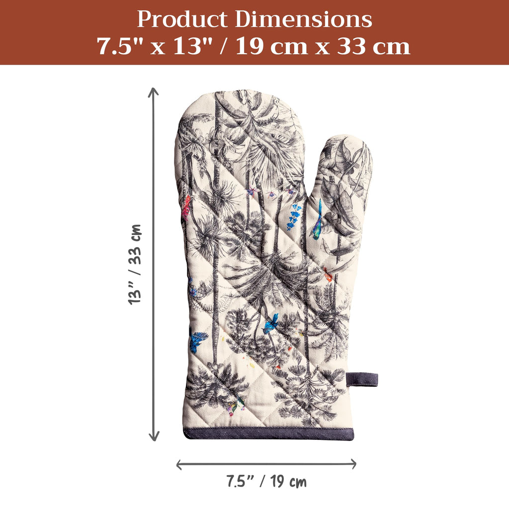 Maison d'Hermine Oven Gloves 100% Cotton Oven Mitt (7" x 13", Pack of 1)
