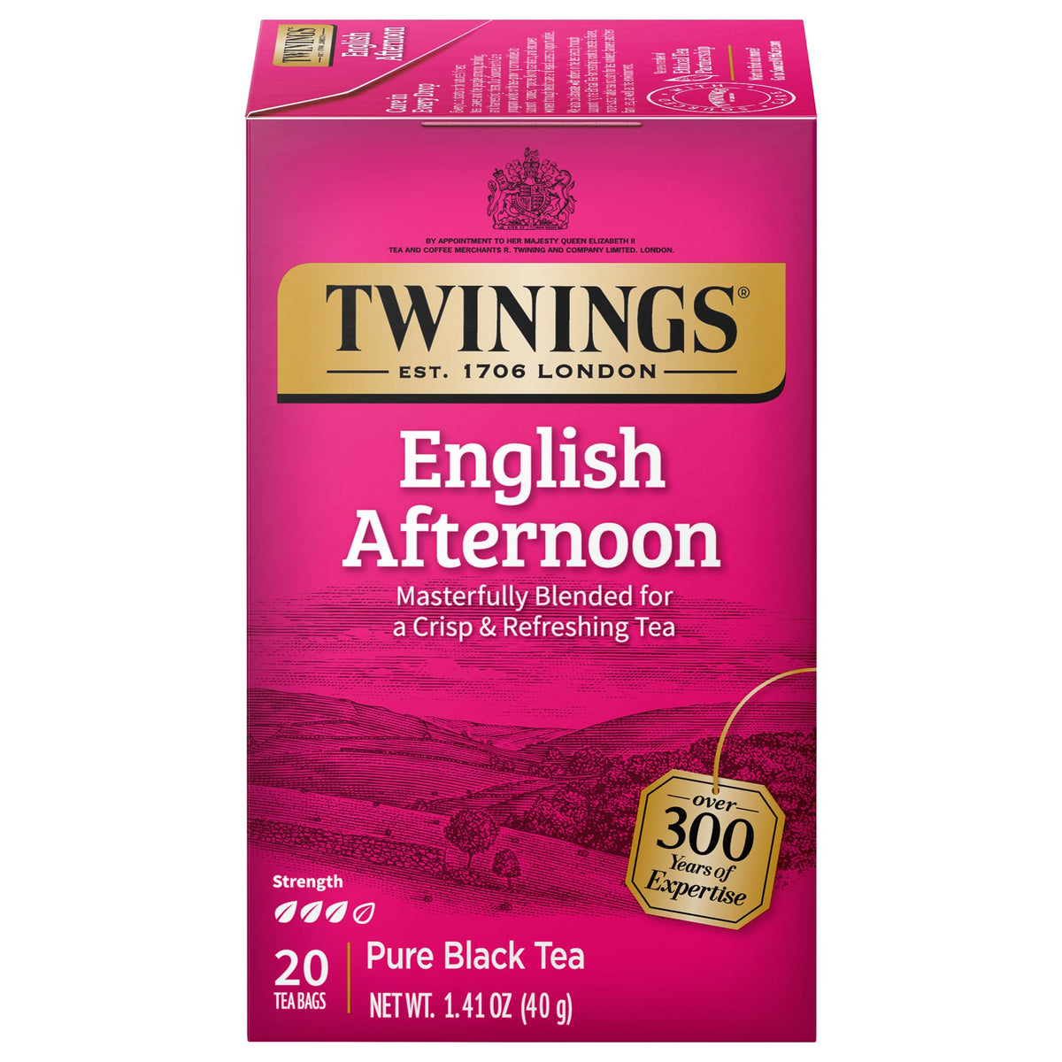 Twinings Blackcurrant Breeze Black Tea Individually Wrapped Bags, 20 Count (Pack of 1), Sweet, Tangy Taste, Caffeinated, Enjoy Hot or Iced, 20 Teabags