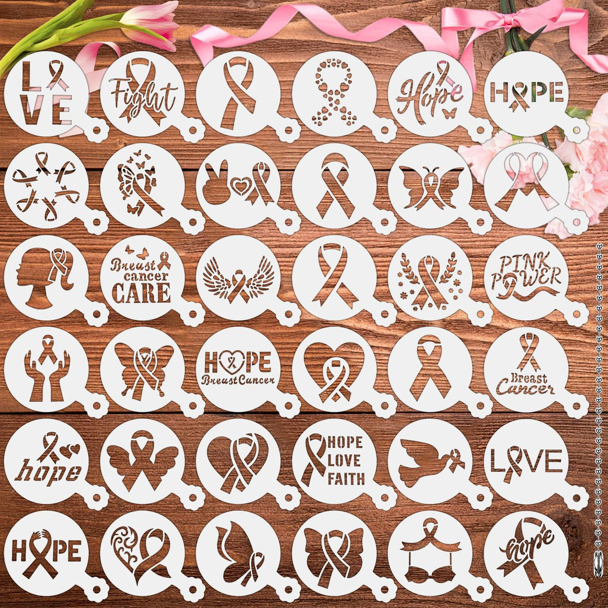 JULBEAR 36 Pcs Holiday Cookie Cake Stencils Baking Templates