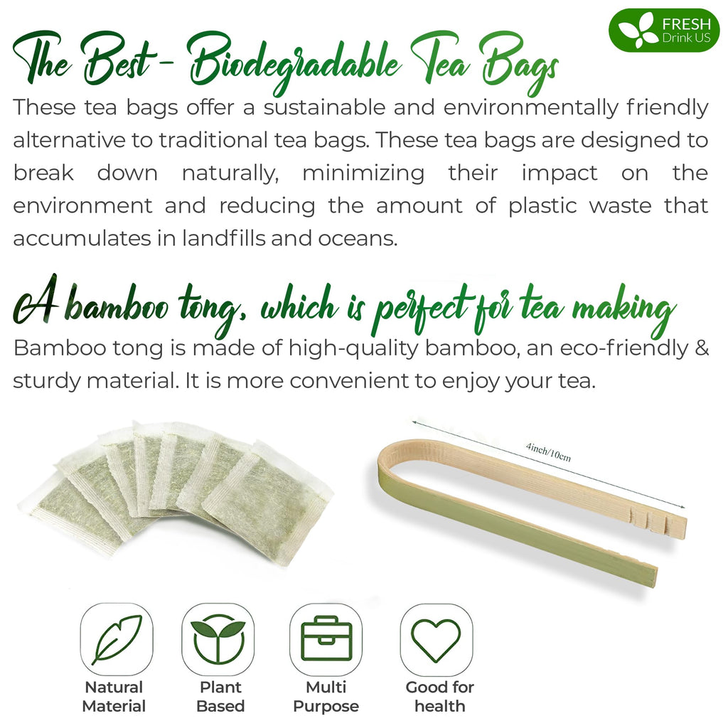 FreshDrinkUS, Premium 35 Sage Leaf Tea Bags, 100% Natural & Pure. Loose Leaf Herbal Tea. Made with Eco-Conscious Tea Bags. No Sugar, No Caffeine, No Gluten, Vegan.