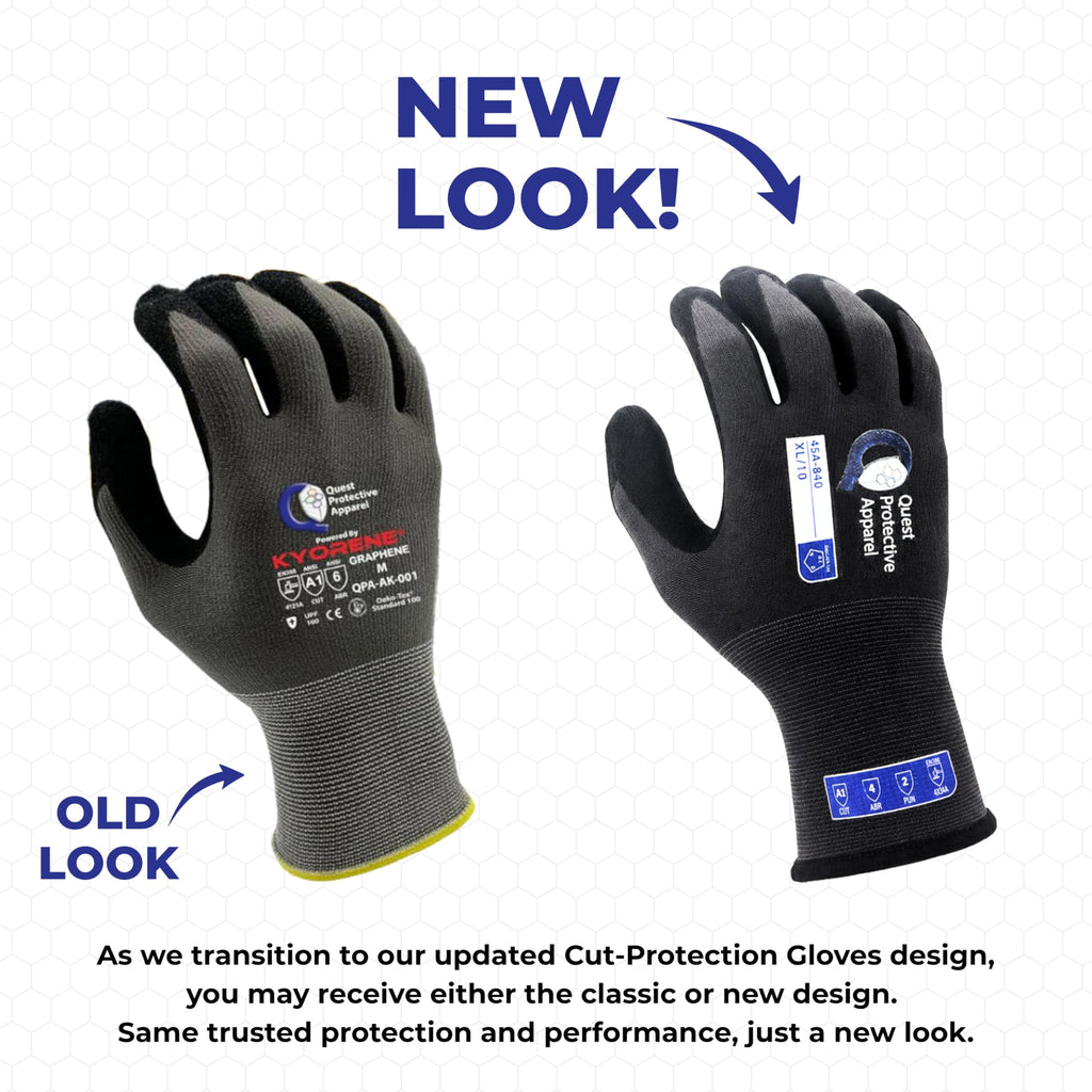 Quest Cut Resistant Work Gloves, ANSI A1, Large, Pack of 3