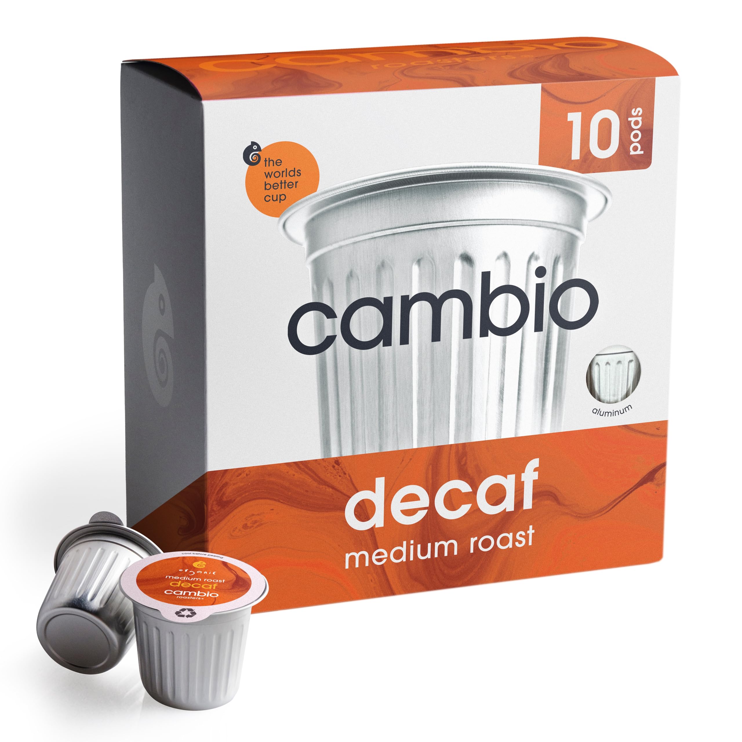 Cambio Roasters Decaf Medium Roast Coffee Pods - Aluminum Pods, 10ct