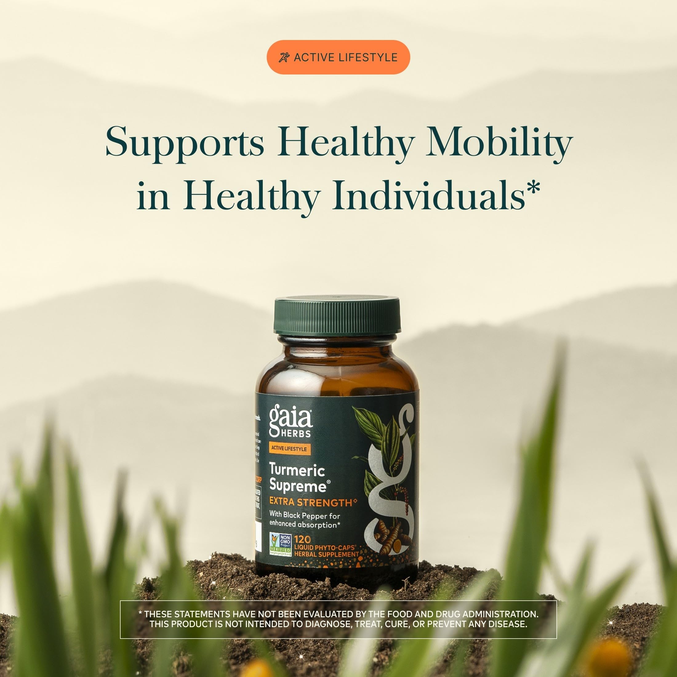 Gaia Herbs Turmeric Supreme Extra Strength - Helps Reduce Occasional Discomfort from Normal Wear & Tear*- 616 mg Organic Turmeric Curcumin Supplement with Black Pepper- 120 Vegan Liquid Phyto-Capsules
