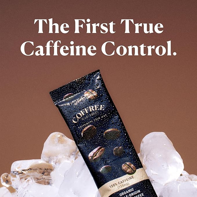 COFFREE Organic Instant Coffee Packets - Choose Your Caffeine Dose Variety Pack 0-150% - Low Acid, Mold Free Coffee Made with Arabica Coffee Beans - Hot or Cold Single Serve Packets 24 Count Box