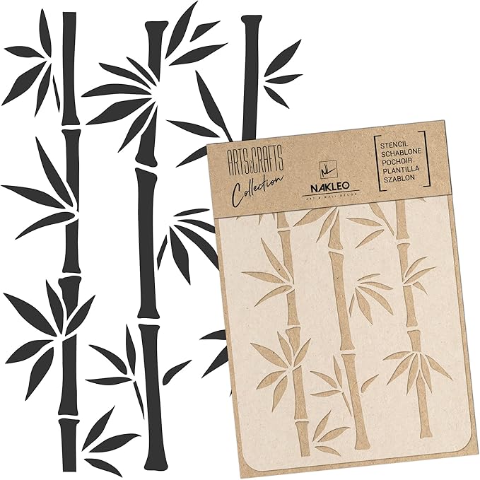 NAKLEO Painting Stencil for Crafts A5 5.9” x 8.3”, Flowers Frame Floral Pattern, Reusable Plastic DIY & Scrapbooking Drawing Template, Decoupage Art Home Decor, Wall Wood Fabric Furniture