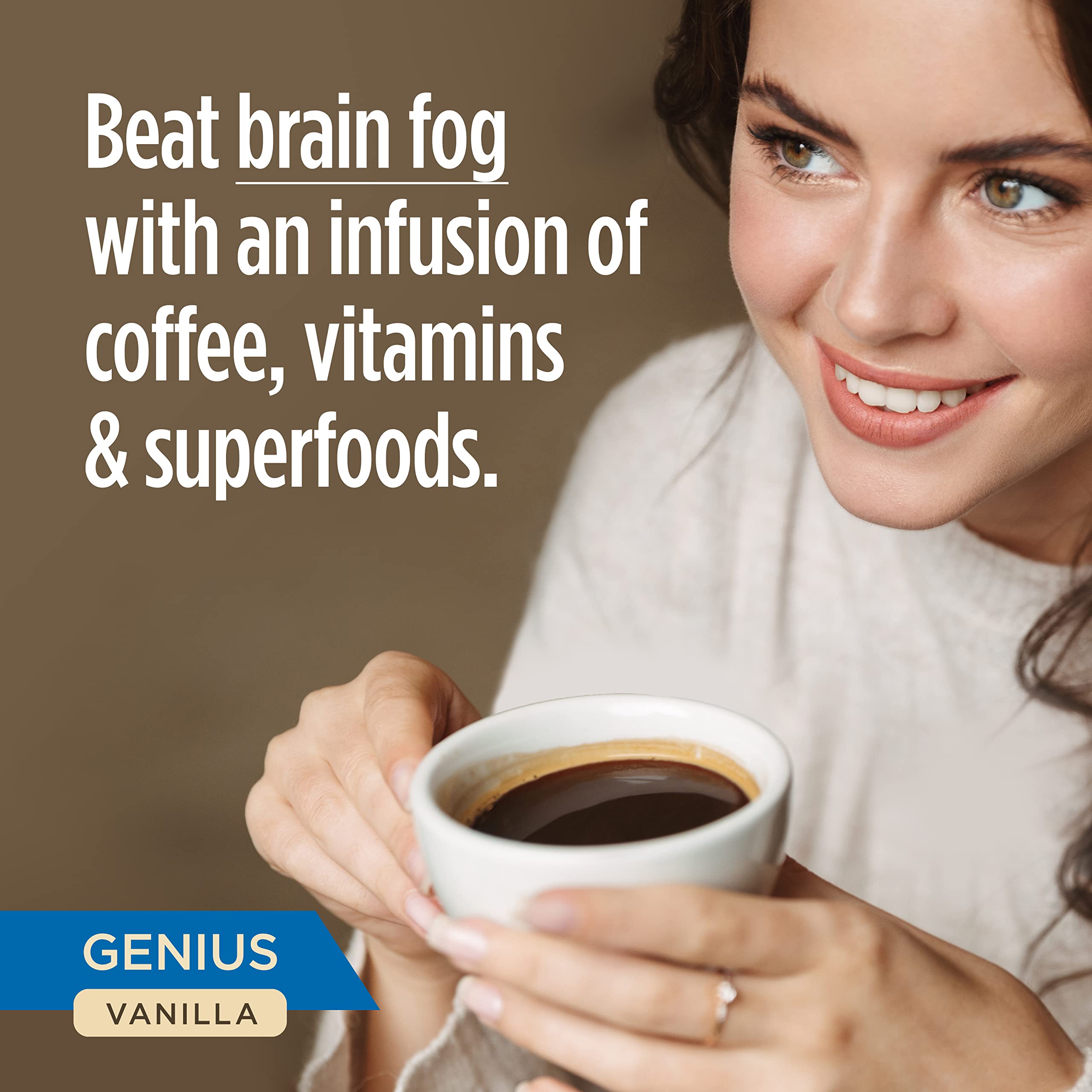 VitaCup Genius Vanilla Keto Medium Roast Coffee Pods, 64ct