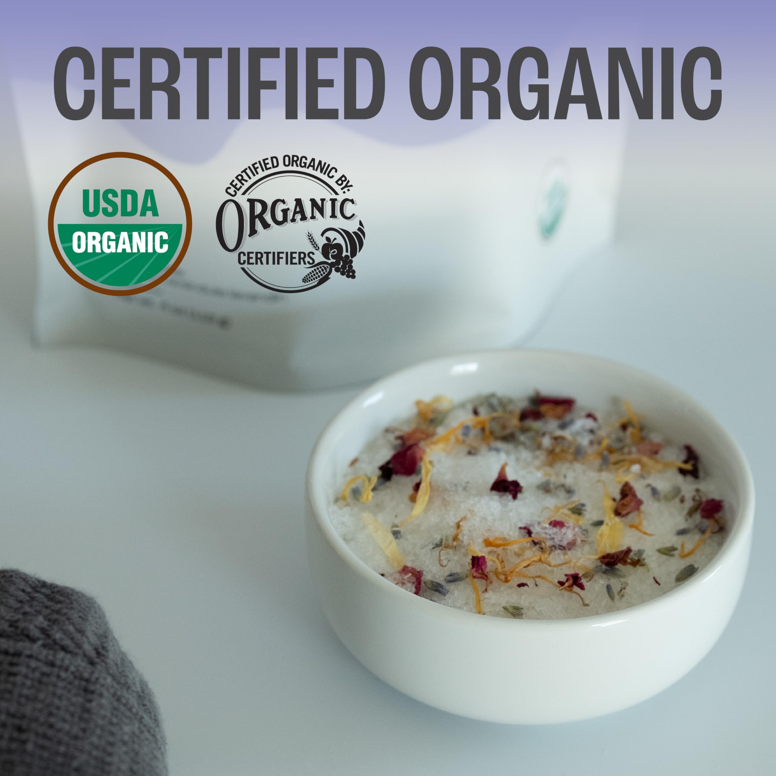 J MAC BOTANICALS, Organic Lavender Flower (4 oz), Dried Lavender Flowers, Buds, Manufactured in The USA