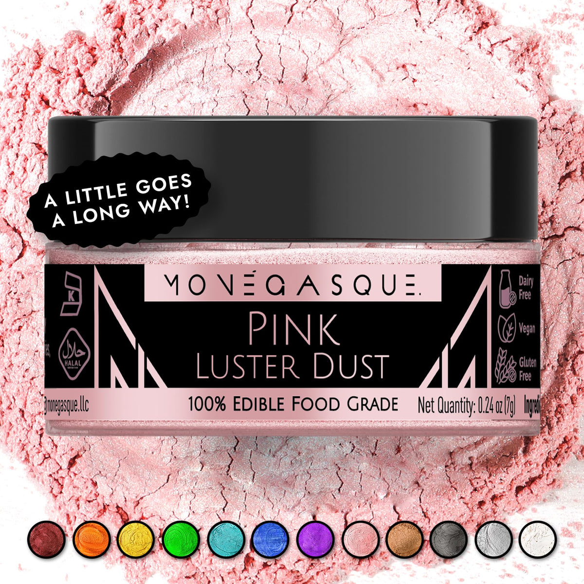 MONÉGASQUE Lavender Edible Glitter for Drinks & Cakes, Drink Glitter, 10g
