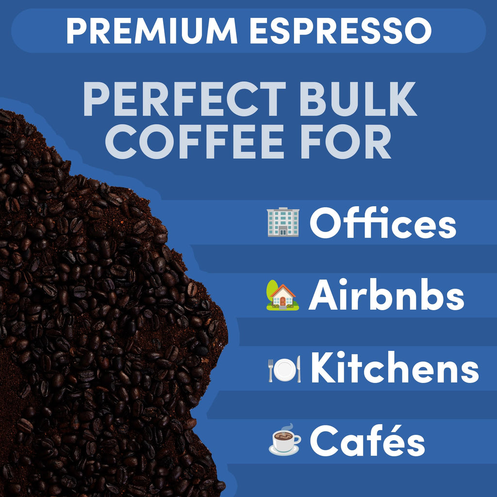 Sarasota Coffee Ground Espresso | Dark Roast Gourmet Coffee Grounds | Low Acid, Mold Free, Specialty Grade, Bulk Ground Espresso Coffee | 5lb (80 oz)