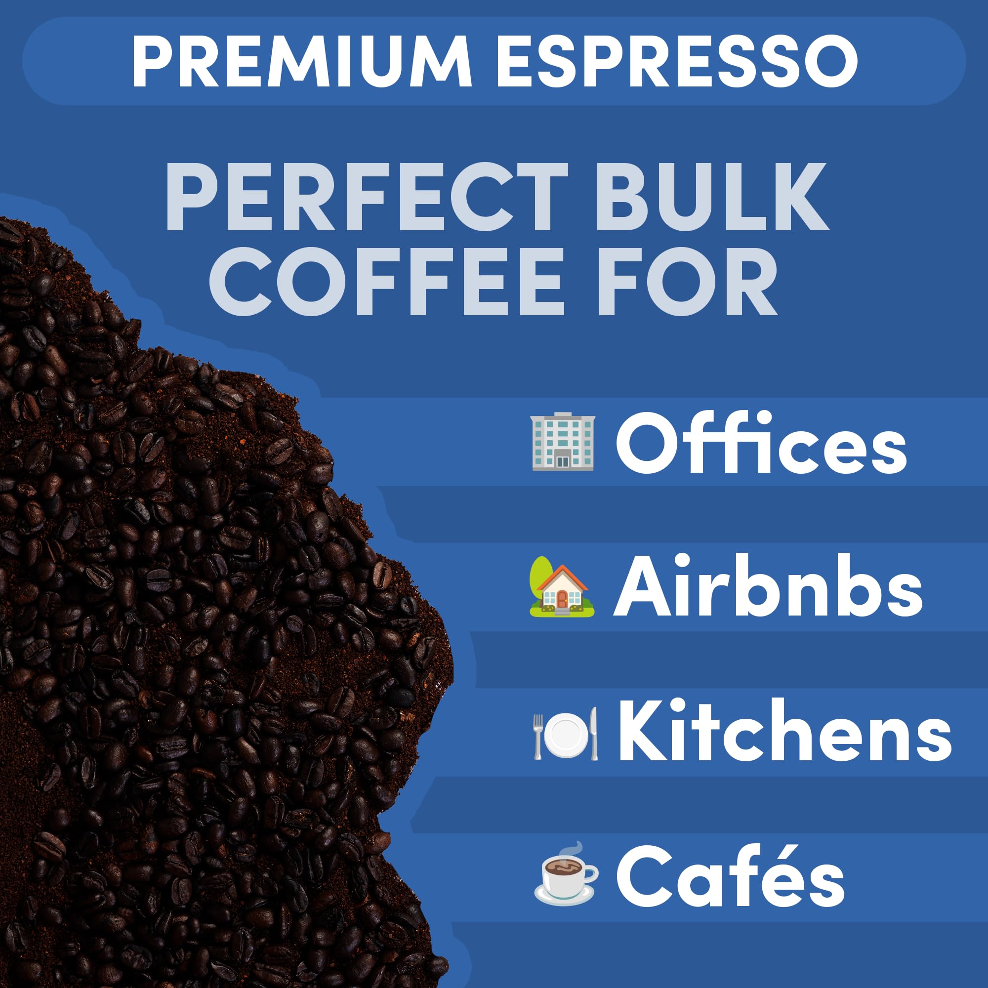 Sarasota Coffee Ground Espresso | Dark Roast Gourmet Coffee Grounds | Low Acid, Mold Free, Specialty Grade, Bulk Ground Espresso Coffee | 5lb (80 oz)