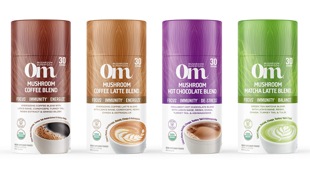 OM MUSHROOM SUPERFOOD Morning Energy Blend – Caffeine-Free Powder with Cordyceps, Lion’s Mane, Rhodiola & Vitamin D2 – Supports Energy, Focus & Endurance – 8.47 oz Canister (30 Servings)