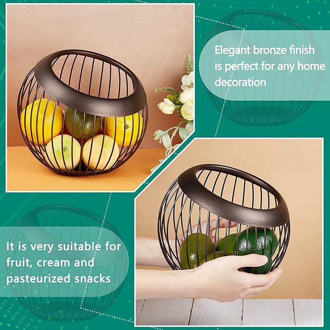 2 Pieces Coffee Pods Holder Large Capacity Coffee Pod Baskets Stainless Steel Cup Organizer Sturdy for Espresso Capsule Pot Storage Metal Wire Fruit Bowl Snack Storage(Dark Brown)