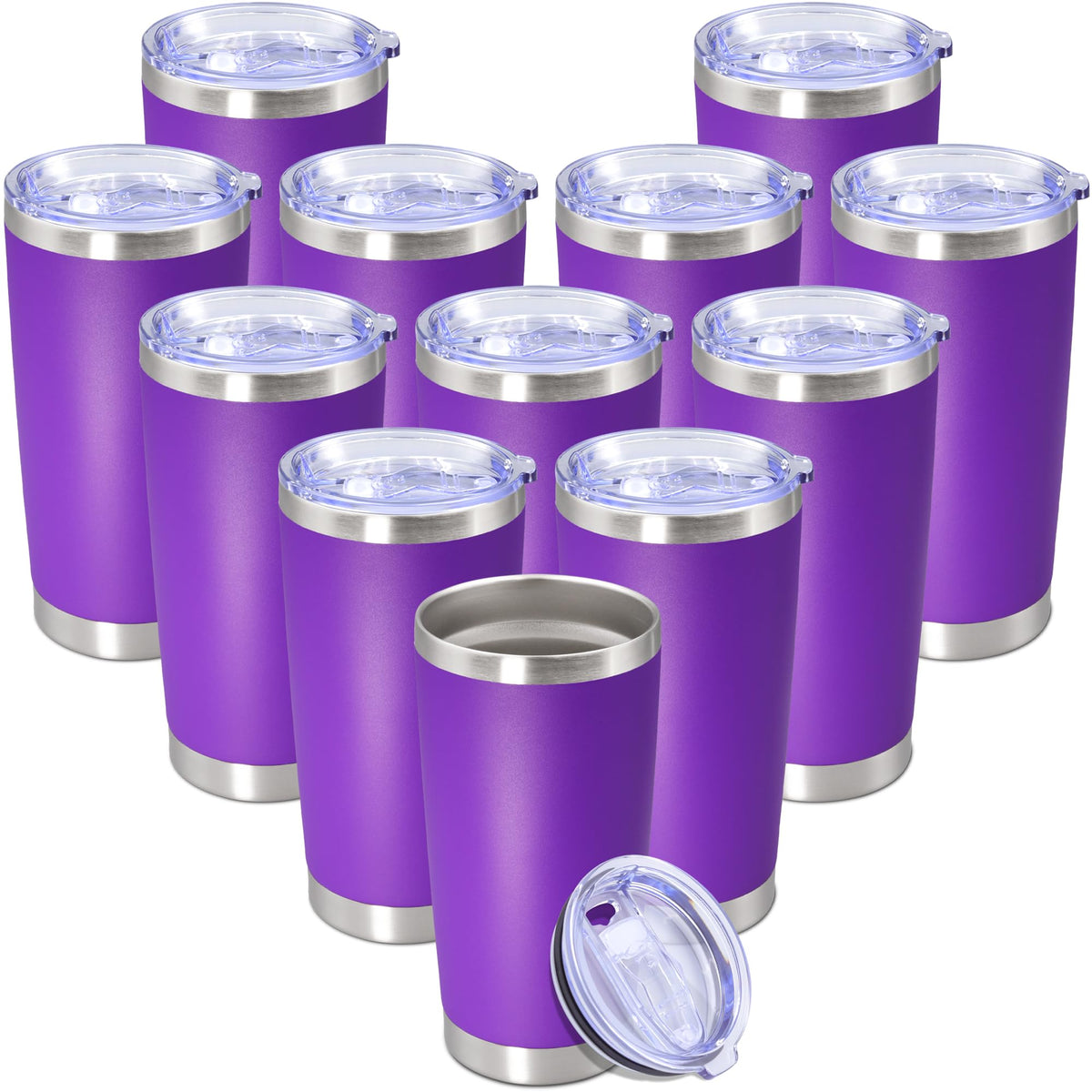 20 oz Tumbler Insulated Tumblers Stainless Steel Coffee Mug,Black 12PCS