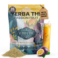 Yerba Mate Powder - Clean Energy & Focus - Organic Yerba Mate Tea 350g - Supports Gut Health with Probiotics & Prebiotics, Brain Fog Relief, Focus & Relaxation - Passion Fruit Flavor, 35 Servings